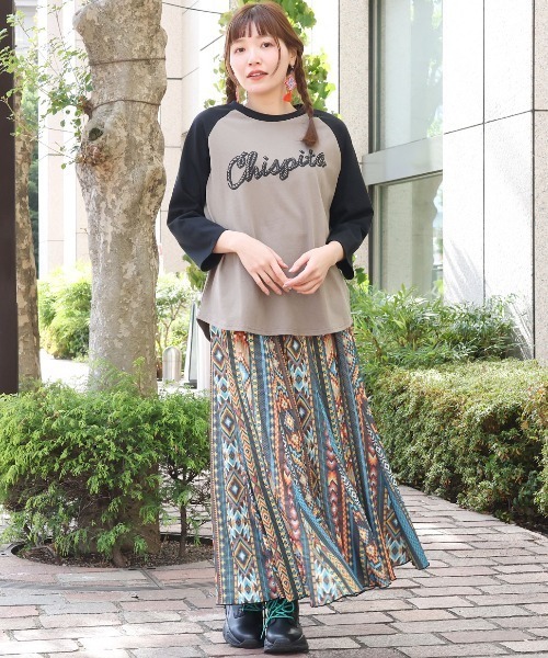 チチカカ（チチカカ）の「ローパープリントラグランTシャツ（Tシャツ/カットソー・レディース・ベージュ/トップグレー/カーキ・FREE）」の17枚目の写真