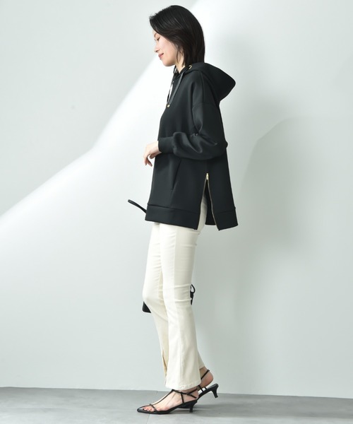 INTERPLANET（インタープラネット）の「サイドＺＩＰダンボールフーディー（パーカー・レディース・グレイッシュベージュ/ブラック/ネイビー/グレー・FREE）」の18枚目の写真