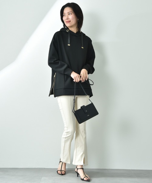 INTERPLANET（インタープラネット）の「サイドＺＩＰダンボールフーディー（パーカー・レディース・グレイッシュベージュ/ブラック/ネイビー/グレー・FREE）」の14枚目の写真