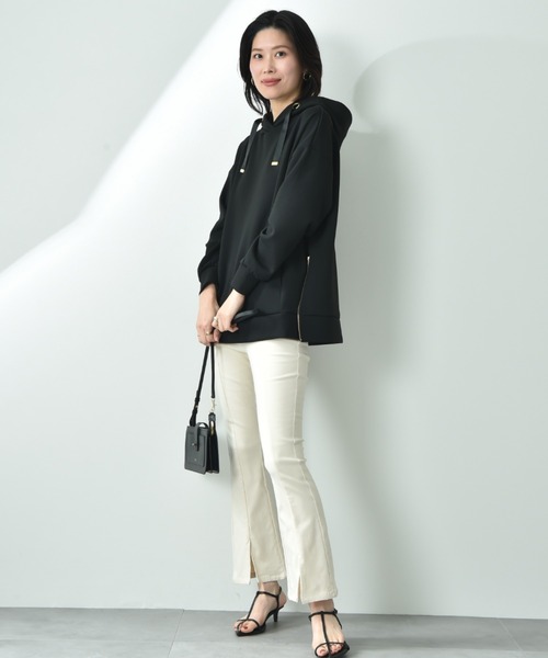 INTERPLANET（インタープラネット）の「サイドＺＩＰダンボールフーディー（パーカー・レディース・グレイッシュベージュ/ブラック/ネイビー/グレー・FREE）」の15枚目の写真