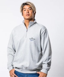 TYPED OUT SWEAT HALF /クイックシルバーロゴハーフジッププルオーバー