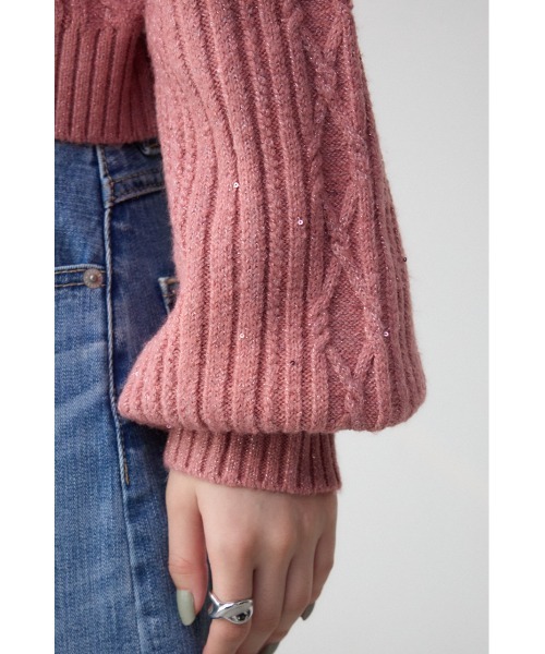 AZUL by moussy（アズールバイマウジー）の「スパンコールニットトップス（ニット/セーター・レディース・ピンク/ブラック/グレー・FREE）」の12枚目の写真