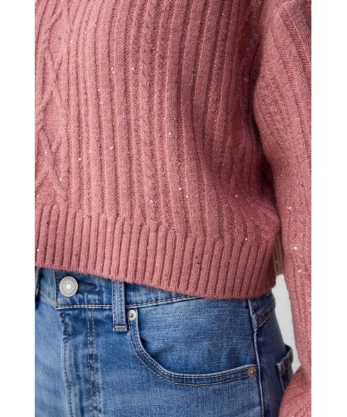 AZUL by moussy（アズールバイマウジー）の「スパンコールニットトップス（ニット/セーター・レディース・ピンク/ブラック/グレー・FREE）」の13枚目の写真