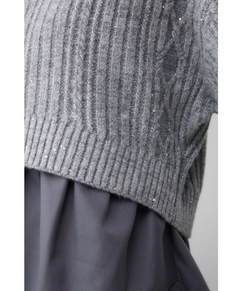 AZUL by moussy(アズールバイマウジー)の「スパンコールニットトップス(ニット/セーター・レディース・ピンク/ブラック/グレー・FREE)」の13枚目の写真