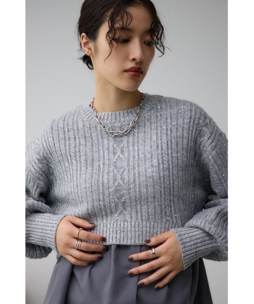 セール】スパンコールニットトップス（ニット/セーター）｜AZUL BY