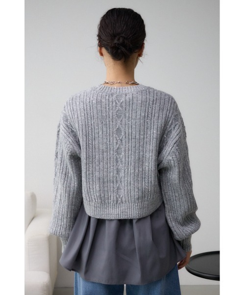 AZUL by moussy（アズールバイマウジー）の「スパンコールニットトップス（ニット/セーター・レディース・ピンク/ブラック/グレー・FREE）」の20枚目の写真