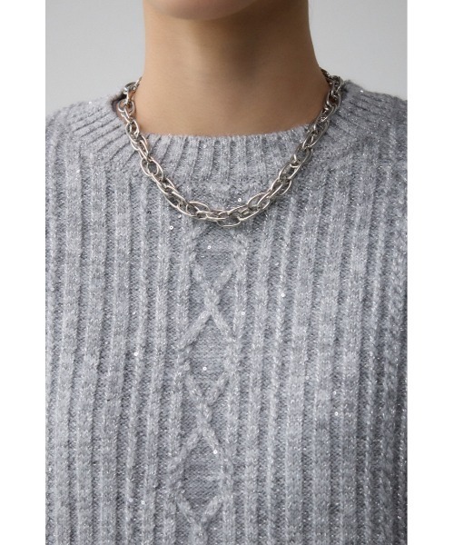 AZUL by moussy（アズールバイマウジー）の「スパンコールニットトップス（ニット/セーター・レディース・ピンク/ブラック/グレー・FREE）」の21枚目の写真