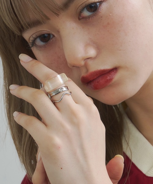 VIOLETTA（ヴィオレッタ）の「【Select】※3つセット※ストーンモチーフリング（リング・レディース・レッド/クリア/ブルー・FREE）」の6枚目の写真