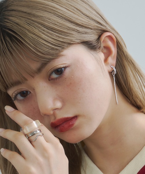 VIOLETTA（ヴィオレッタ）の「【Select】※3つセット※ストーンモチーフリング（リング・レディース・レッド/クリア/ブルー・FREE）」の7枚目の写真