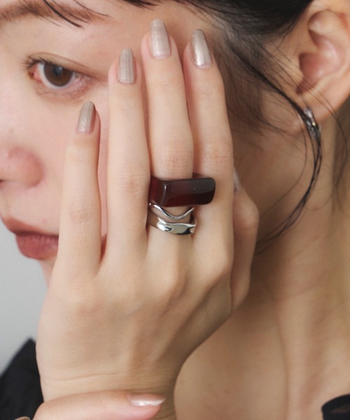 VIOLETTA（ヴィオレッタ）の「【Select】※3つセット※ストーンモチーフリング（リング・レディース・レッド/クリア/ブルー・FREE）」の10枚目の写真
