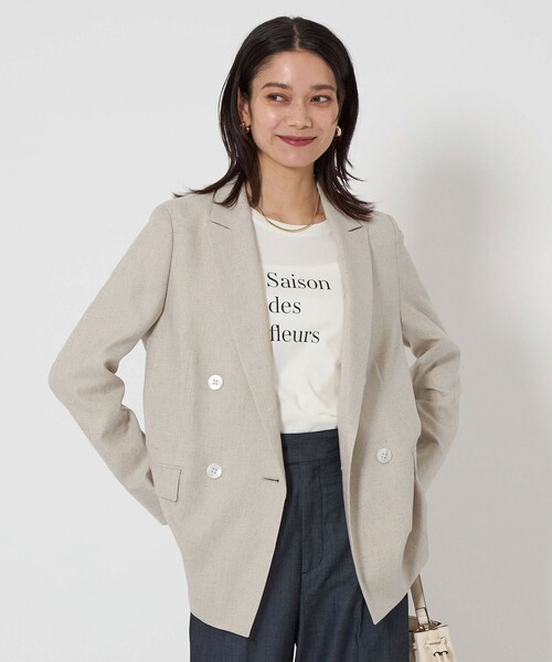 グリーンレーベルリラクシング　リネンライクダブルジャケット UNITED ARROWS green label relaxing ライトリネンライク ダブル