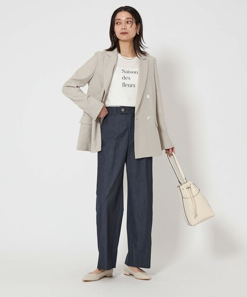 green label relaxing（グリーンレーベルリラクシング）の「［size SHORTあり］リネンライク ダブル ジャケット（テーラードジャケット・レディース・ベージュ/ネイビー・38/40/SHORT/36）」の18枚目の写真