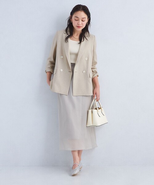 green label relaxing（グリーンレーベルリラクシング）の「［size SHORTあり］リネンライク ダブル ジャケット（テーラードジャケット・レディース・ベージュ/ネイビー・38/40/SHORT/36）」の22枚目の写真