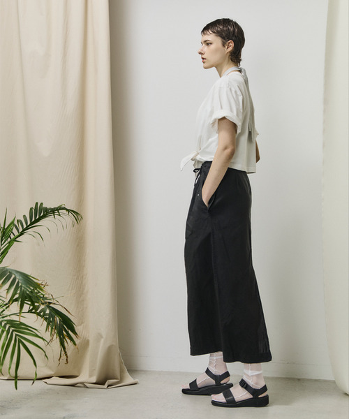 UNFIL(アンフィル)の「unfil アンフィル / dry touch cotton jersey front-tie T-cardigan ドライタッチコットンジャージーフロントタイTカーディガン / WVSP-UW131(Tシャツ/カットソー・レディース・ホワイト/ブラック・1)」の8枚目の写真