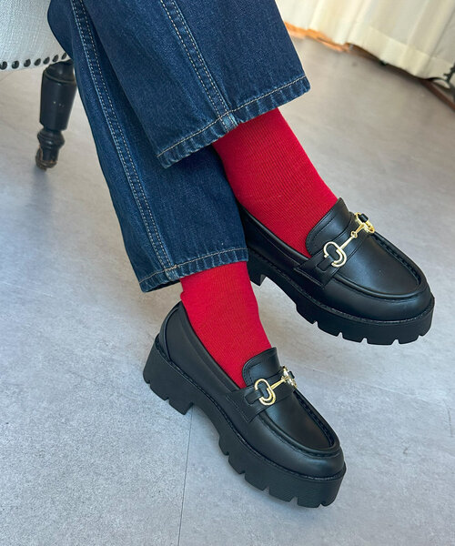 Chez toi（シェトワ）の「厚底ローファー（ローファー・レディース・シルバー/ブラック・SMALL/MEDIUM/LARGE）」の4枚目の写真