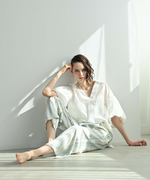 Anside（アンサイド）の「カームウェーブプリントワイドパンツ（その他パンツ・レディース・ラベンダー/ブルー/グレー・M）」の3枚目の写真