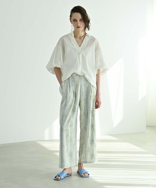 Anside（アンサイド）の「カームウェーブプリントワイドパンツ（その他パンツ・レディース・ラベンダー/ブルー/グレー・M）」の5枚目の写真