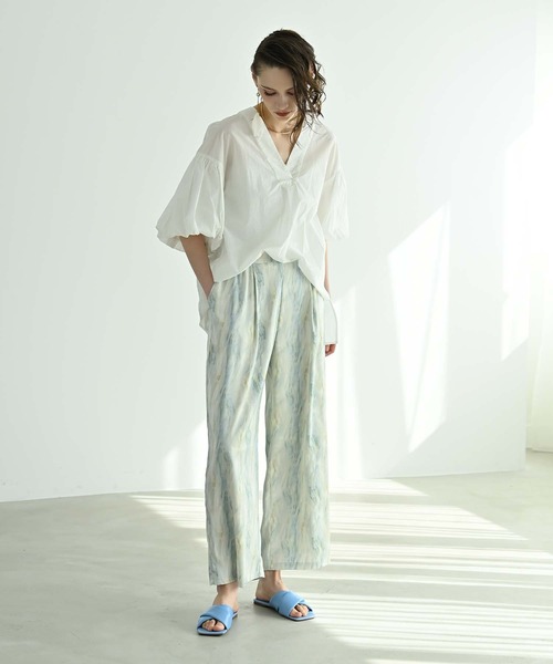 Anside（アンサイド）の「カームウェーブプリントワイドパンツ（その他パンツ・レディース・ラベンダー/ブルー/グレー・M）」の6枚目の写真