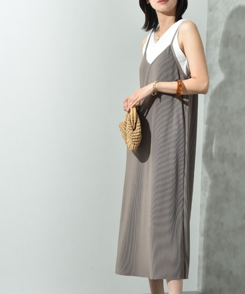 actuel（アクチュエル）の「【ａｃｔｕｅｌ】カットスムースプリーツキャミワンピース（ワンピース・レディース・チャコールグレー/ブラック/ミント/モカ・FREE）」の6枚目の写真