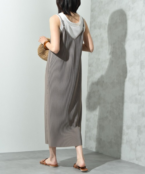 actuel（アクチュエル）の「【ａｃｔｕｅｌ】カットスムースプリーツキャミワンピース（ワンピース・レディース・チャコールグレー/ブラック/ミント/モカ・FREE）」の7枚目の写真