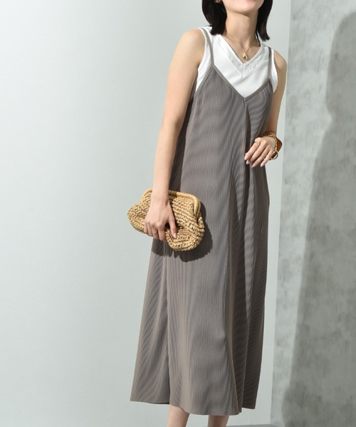 actuel（アクチュエル）の「【ａｃｔｕｅｌ】カットスムースプリーツキャミワンピース（ワンピース・レディース・チャコールグレー/ブラック/ミント/モカ・FREE）」の9枚目の写真