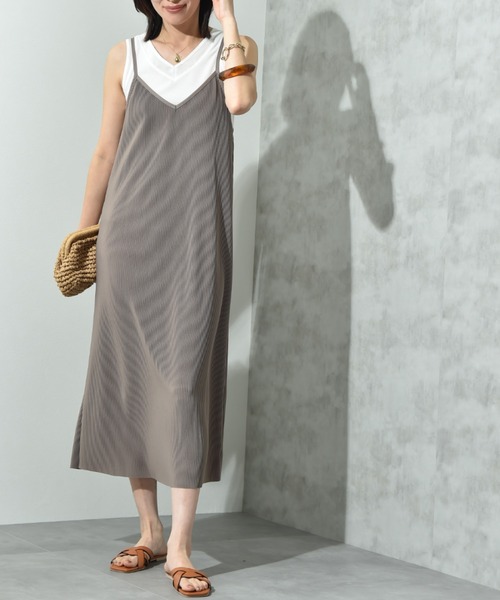 actuel（アクチュエル）の「【ａｃｔｕｅｌ】カットスムースプリーツキャミワンピース（ワンピース・レディース・チャコールグレー/ブラック/ミント/モカ・FREE）」の10枚目の写真