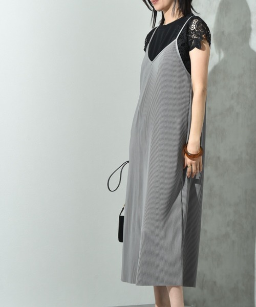 actuel（アクチュエル）の「【ａｃｔｕｅｌ】カットスムースプリーツキャミワンピース（ワンピース・レディース・チャコールグレー/ブラック/ミント/モカ・FREE）」の20枚目の写真