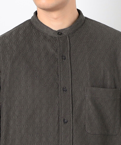 COMME CA ISM（コムサイズム）の「ダイヤ柄ジャガード バンドカラーシャツ（シャツ/ブラウス・メンズ・ブラック/チャコール・MEDIUM/LARGE）」の11枚目の写真