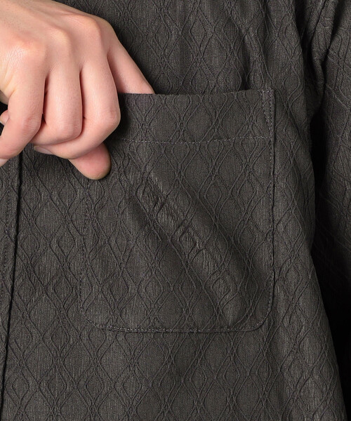 COMME CA ISM（コムサイズム）の「ダイヤ柄ジャガード バンドカラーシャツ（シャツ/ブラウス・メンズ・ブラック/チャコール・MEDIUM/LARGE）」の13枚目の写真