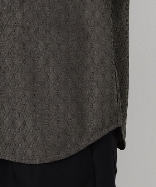 COMME CA ISM（コムサイズム）の「ダイヤ柄ジャガード バンドカラーシャツ（シャツ/ブラウス・メンズ・ブラック/チャコール・MEDIUM/LARGE）」の14枚目の写真