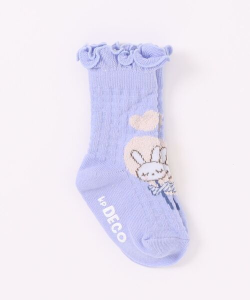 KP DECO（ケーピーデコ）の「mimiジャガードメッシュソックス(11-13 21-23)（ソックス/靴下・キッズ・ラベンダー/オフホワイト・11cm/14cm/16cm/18cm/20cm/22cm）」の3枚目の写真