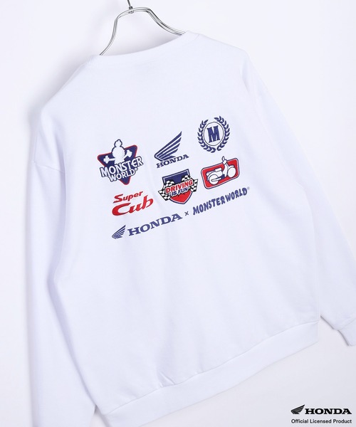 WESTSEA(ウエストシー)の「HONDA × MONSTER WORLD 長袖 裏毛トレーナー(スウェット・メンズ・ホワイト/ブラック系その他/ホワイト系その他/ブラック・L/M)」の3枚目の写真