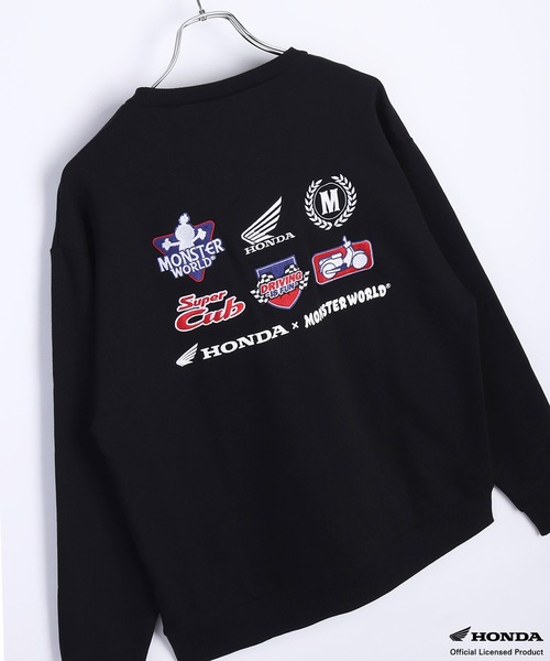 WESTSEA(ウエストシー)の「HONDA × MONSTER WORLD 長袖 裏毛トレーナー(スウェット・メンズ・ホワイト/ブラック系その他/ホワイト系その他/ブラック・L/M)」の4枚目の写真