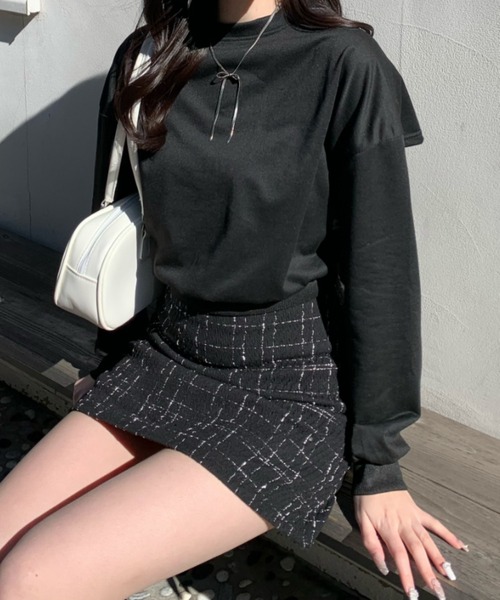 Mejoul（メジュール）の「【2025年秋冬新作】バックリボンデザイン ショート丈 スウェット（スウェット・レディース・グレー/ホワイト/ブラック・F）」の7枚目の写真