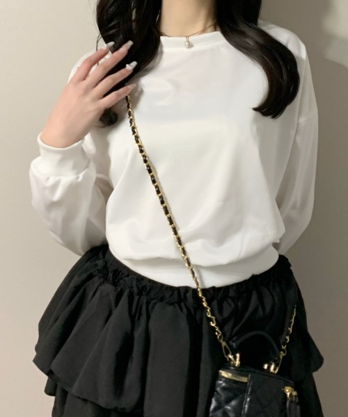 Mejoul（メジュール）の「【2025年秋冬新作】バックリボンデザイン ショート丈 スウェット（スウェット・レディース・グレー/ホワイト/ブラック・F）」の10枚目の写真