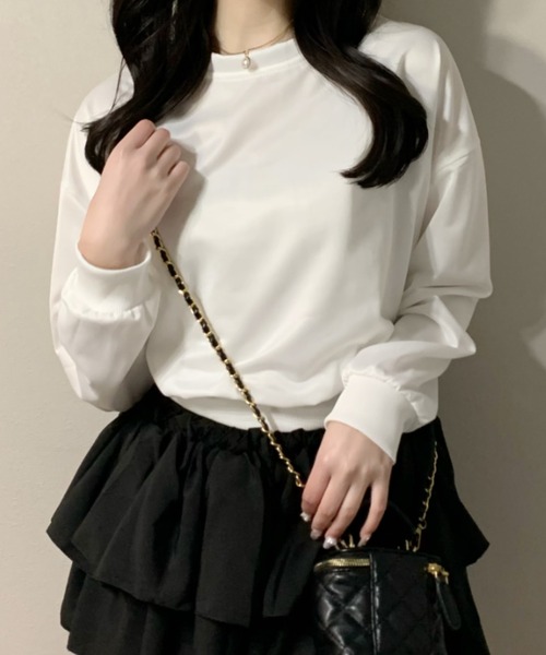 Mejoul（メジュール）の「【2025年秋冬新作】バックリボンデザイン ショート丈 スウェット（スウェット・レディース・グレー/ホワイト/ブラック・F）」の13枚目の写真