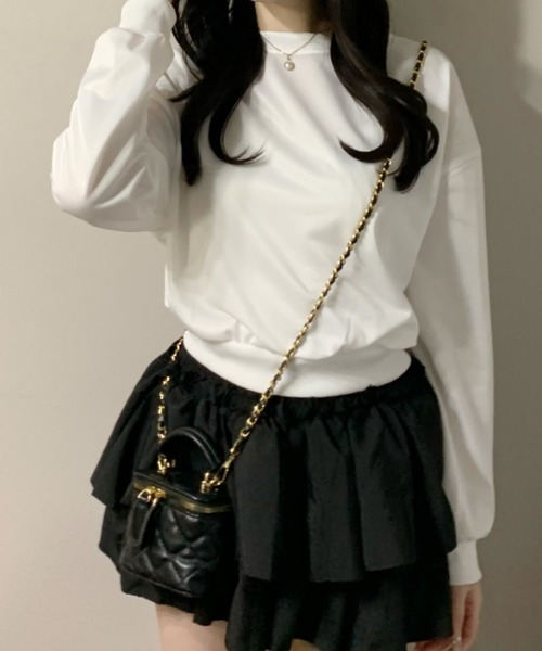 Mejoul（メジュール）の「【2025年秋冬新作】バックリボンデザイン ショート丈 スウェット（スウェット・レディース・グレー/ホワイト/ブラック・F）」の12枚目の写真