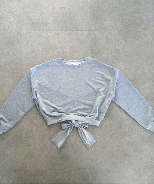 Mejoul（メジュール）の「【2025年秋冬新作】バックリボンデザイン ショート丈 スウェット（スウェット・レディース・グレー/ホワイト/ブラック・F）」の21枚目の写真