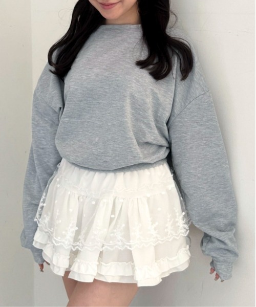 Mejoul（メジュール）の「【2025年秋冬新作】バックリボンデザイン ショート丈 スウェット（スウェット・レディース・グレー/ホワイト/ブラック・F）」の20枚目の写真