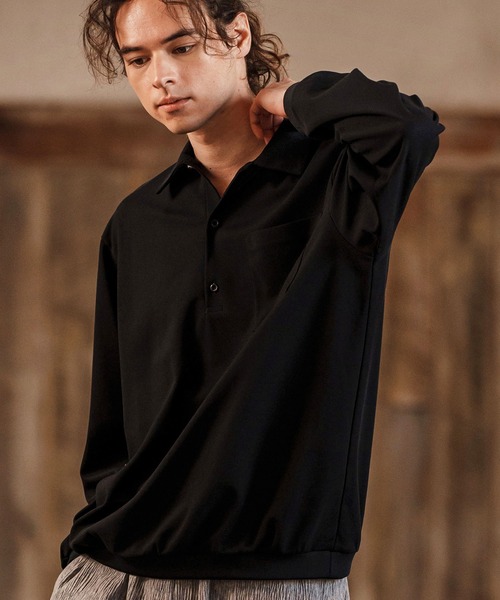 CAMBIO(カンビオ)の「ms5996- カノコプルオーバーシャツLS(シャツ/ブラウス・メンズ・ブラック/ホワイト・M/L/XL)」の13枚目の写真