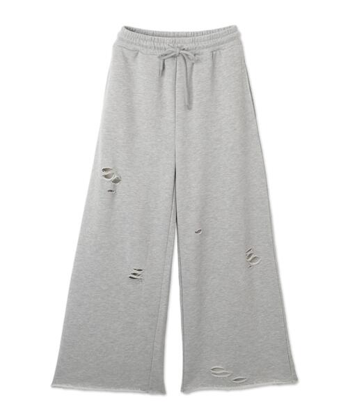 WEGO（ウィゴー）の「WEGO/ダメージスウェットワイドパンツ（スウェットパンツ・レディース・ブルー/ブラック/杢グレー/その他1・FREE）」の12枚目の写真