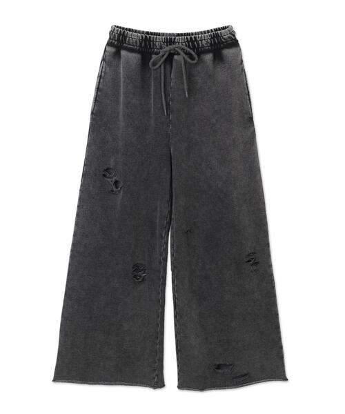 WEGO（ウィゴー）の「WEGO/ダメージスウェットワイドパンツ（スウェットパンツ・レディース・ブルー/ブラック/杢グレー/その他1・FREE）」の10枚目の写真