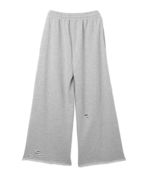 WEGO（ウィゴー）の「WEGO/ダメージスウェットワイドパンツ（スウェットパンツ・レディース・ブルー/ブラック/杢グレー/その他1・FREE）」の13枚目の写真