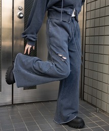 WEGO | WEGO/【25年春夏新作】ダメージスウェットワイドパンツ(スウェットパンツ)