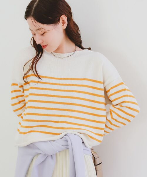 le.coeur blanc（ルクールブラン）の「TRICOTS JEANMARC ボーダーニット（ニット/セーター・レディース・イエロー系その他/ブルー系その他2・38）」の4枚目の写真