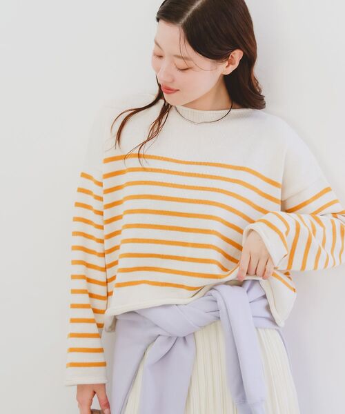 le.coeur blanc（ルクールブラン）の「TRICOTS JEANMARC ボーダーニット（ニット/セーター・レディース・イエロー系その他/ブルー系その他2・38）」の5枚目の写真