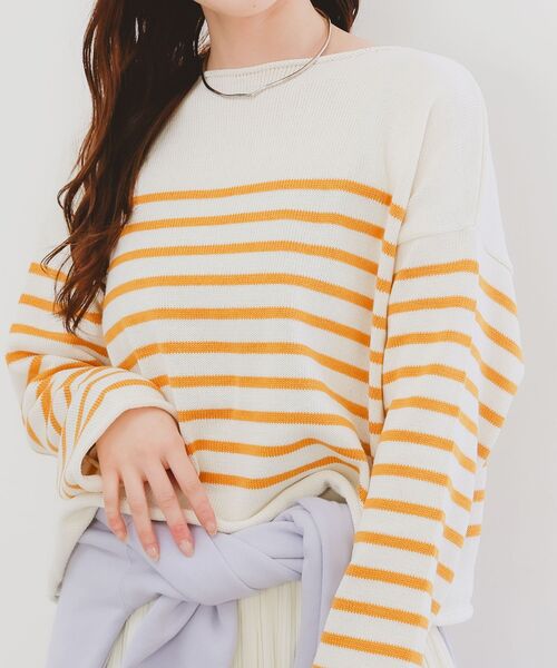 le.coeur blanc（ルクールブラン）の「TRICOTS JEANMARC ボーダーニット（ニット/セーター・レディース・イエロー系その他/ブルー系その他2・38）」の6枚目の写真