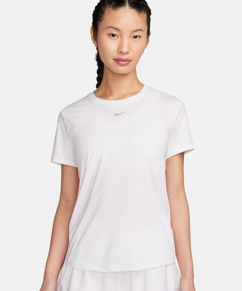 NIKE(ナイキ)の「ナイキ NIKE ナイキ ワン DF S/S スリム トップ(Tシャツ/カットソー・レディース・ホワイト/ブラック・M/L/S)」の1枚目の写真
