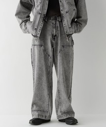 REmastered | 【REmastered】ヴィンテージライク/ケミカルデニムワイドパンツ【セットアップ対応】(デニムパンツ)