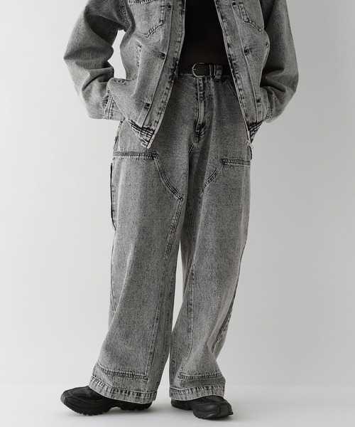 REmastered（リマスタード）の「【REmastered】ヴィンテージライク/ケミカルデニムワイドパンツ【セットアップ対応】（デニムパンツ・メンズ・その他19・MEDIUM/LARGE）」の3枚目の写真